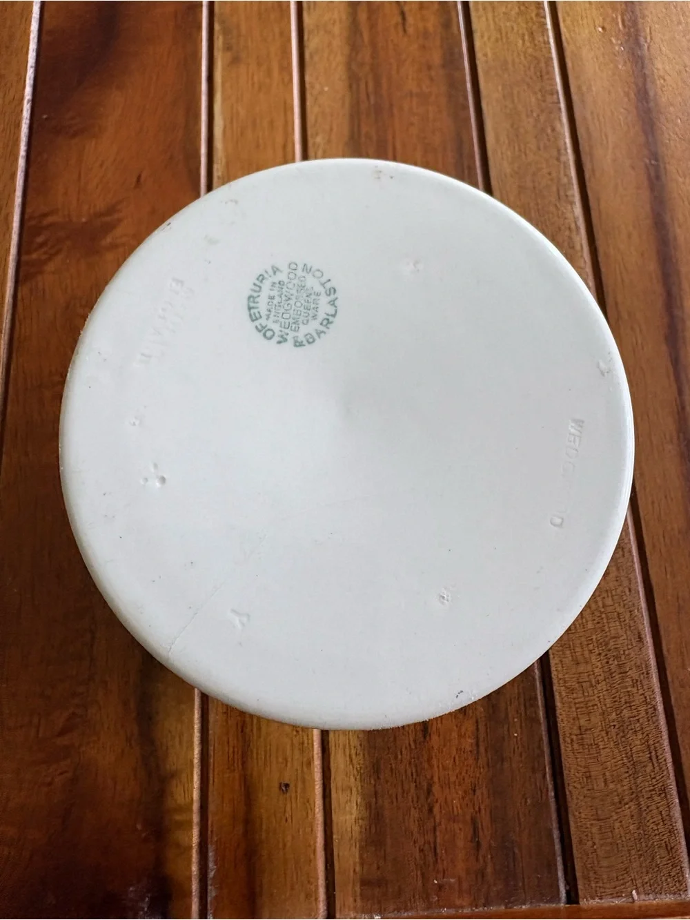 Wedgwood Etruria & Barlaston Embossed Queensware Candle Holder Blue on Cream